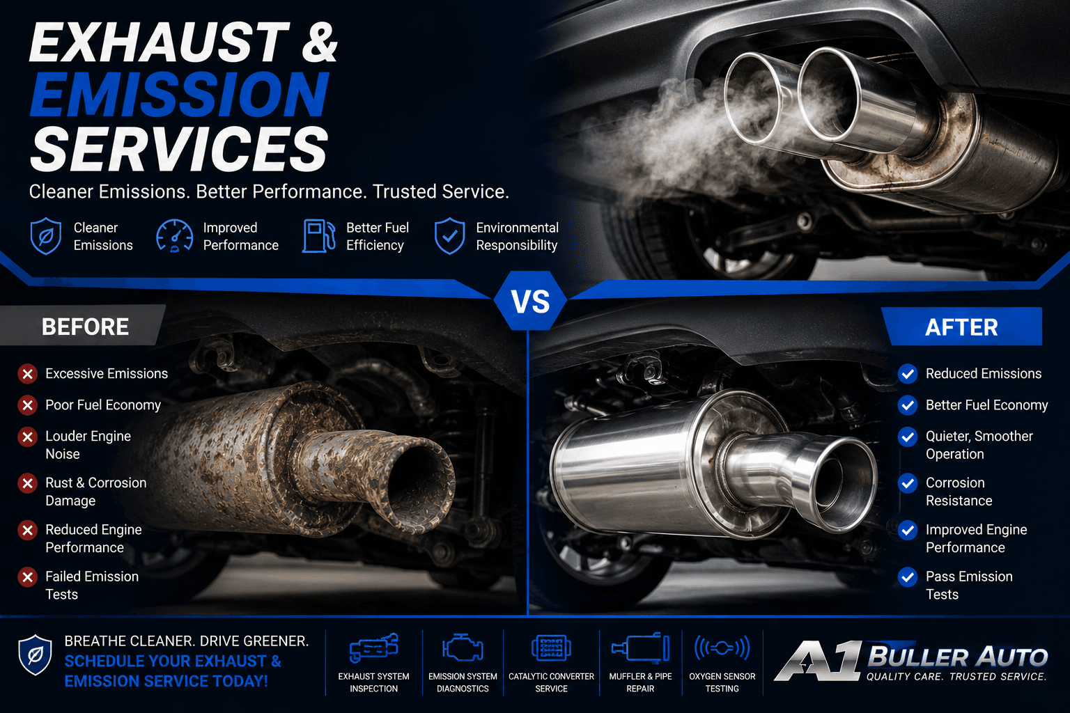 Exhaust & Emission Services service at A1 Buller Auto Collision